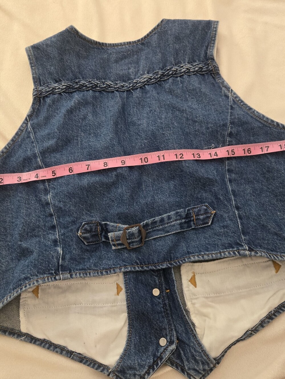 Levi's Premium Denim BRAIDED VEST Women’s Size Large - Picture 5 of 7